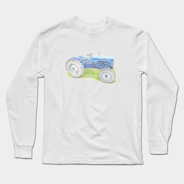 Blue Classic Tractor Long Sleeve T-Shirt by Sandra Warmerdam